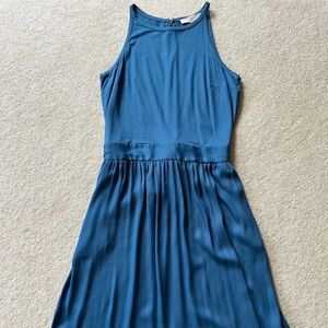 LOFT Blue Sleeveless Midi Dress